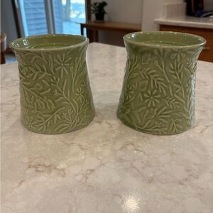 Sonoma pillar candle holders, raised floral pattern